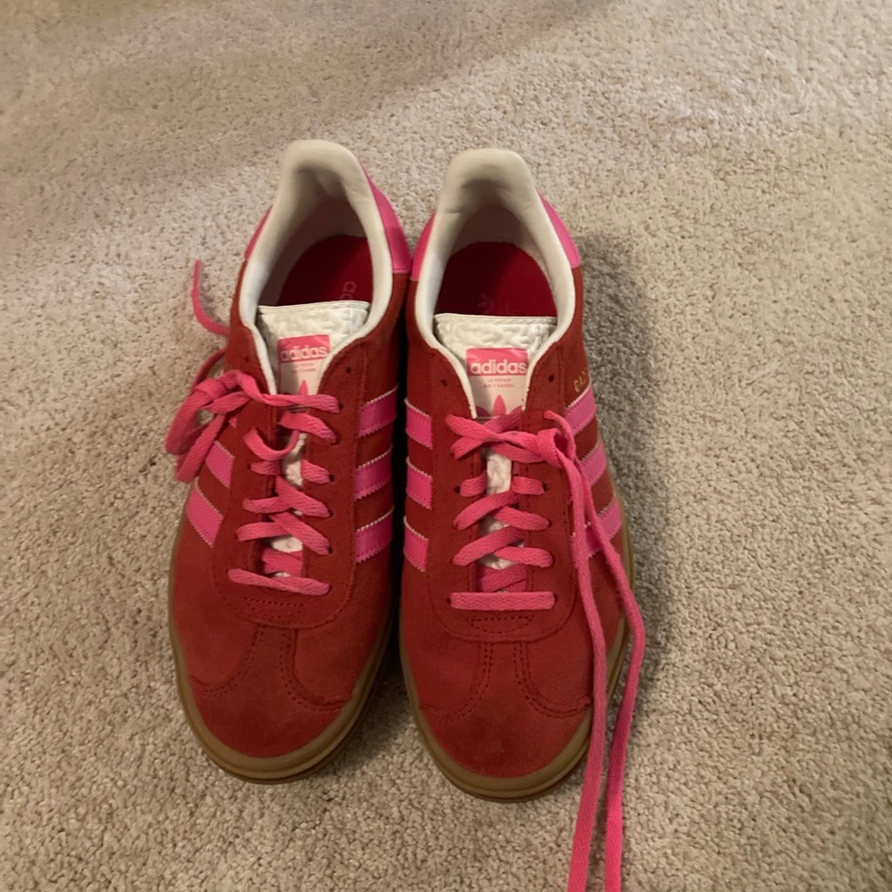 Adidas Red and Pink Gazelle Sneakers